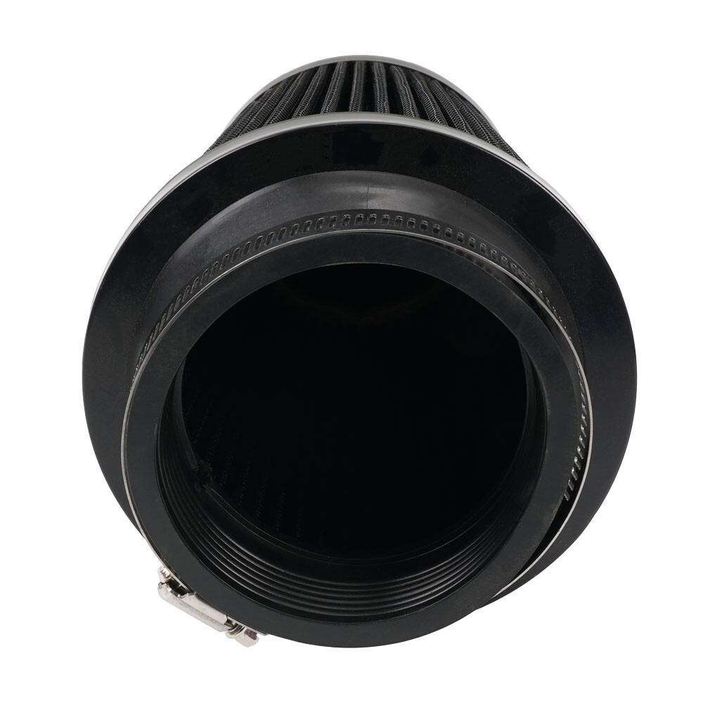 3" 76mm High Flow Inlet Dry Air Filter Cold Air Intake Cone Replacement Black