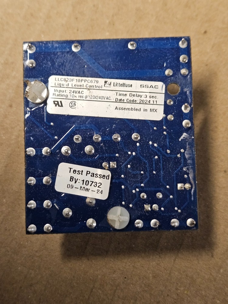 Raypak 002-1310 LLC823F10PPC679 Liquid Level Control Board 24VAC 10A