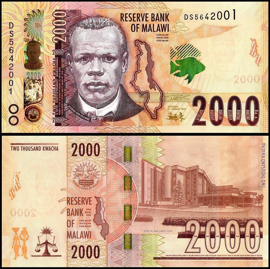 Malawi 2000 Kwacha, 2024, P-70c, UNC X 100 PCS Bundle Pack