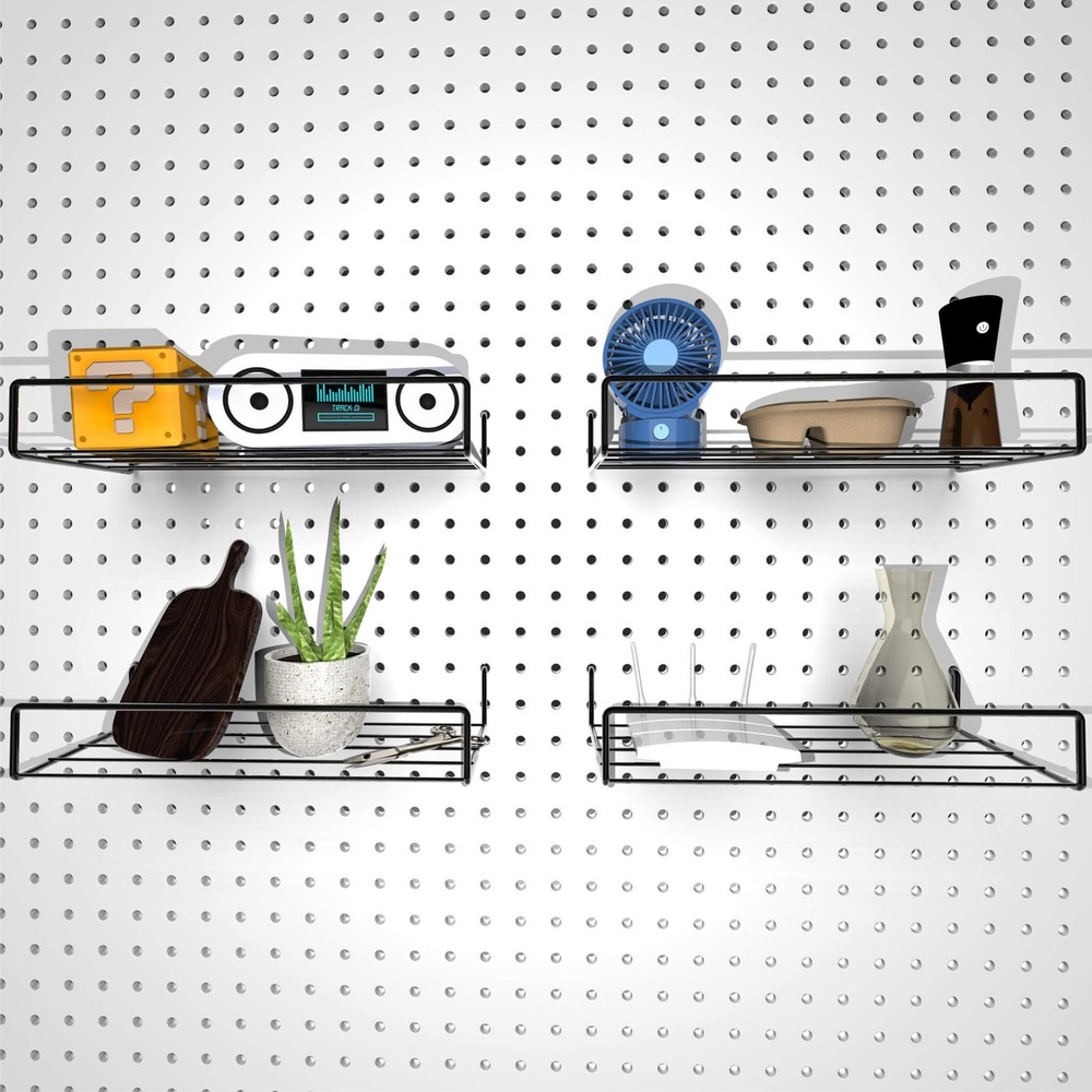 Pegboard Shelves, Peg Board Hooks, for Organizing Various Tools, 2 Packs, Black