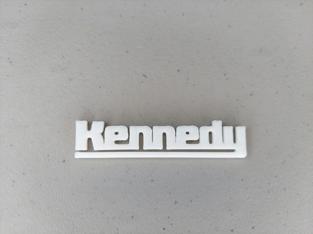 Kennedy Kits Tool Box "Kennedy" Label Placard Emblem Plastic
