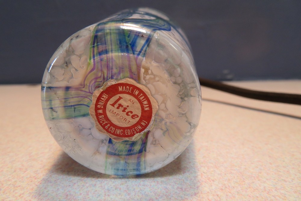 Vintage Blue and White Opalescence Art Glass Atomizer