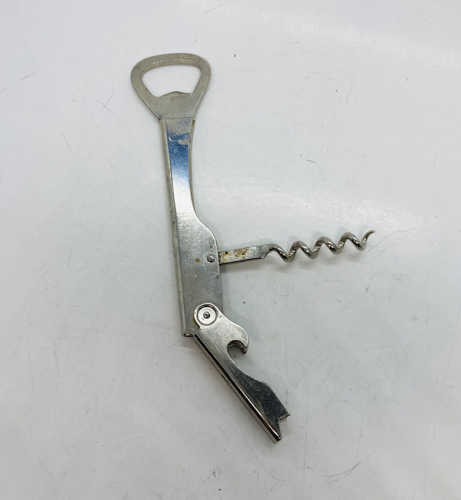 Vintage Phoenix Ware Beer Cap Bottle Opener Corkscrew Italy Multi Purpose 22