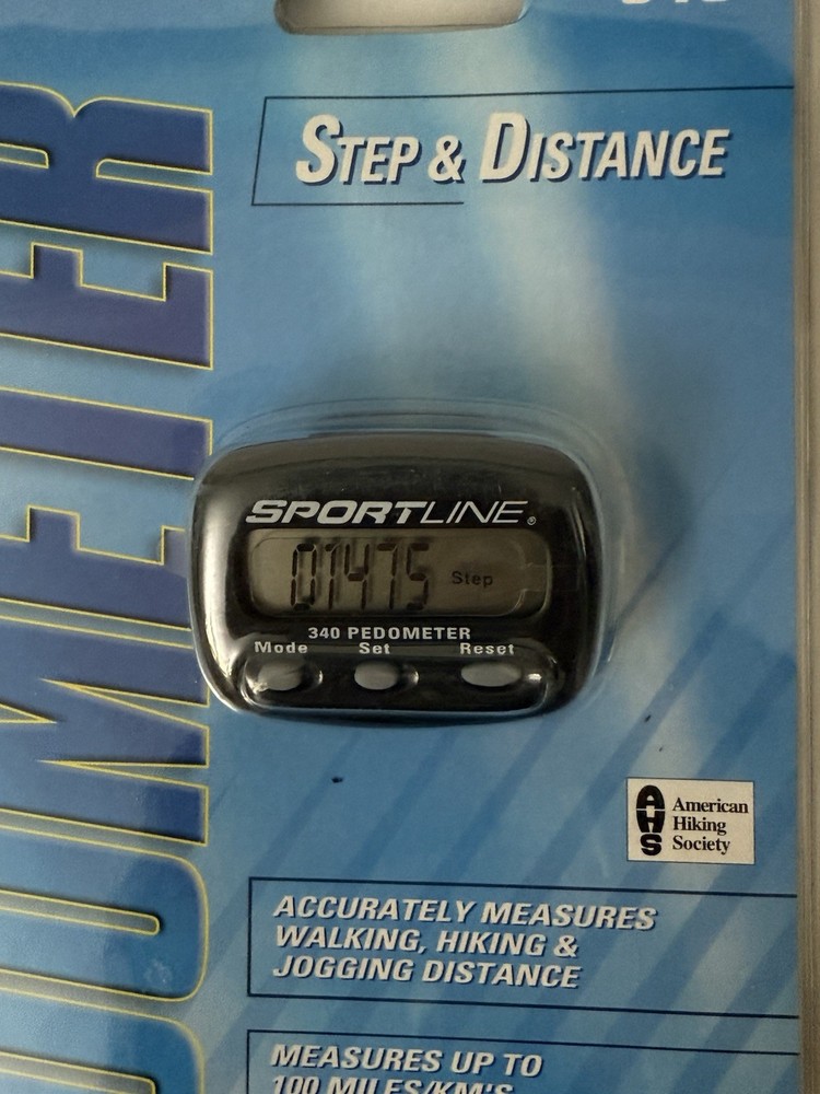 Sportline 340 Multi-Function Pedometer Simple Belt Clip Steps Distance (Sealed!)