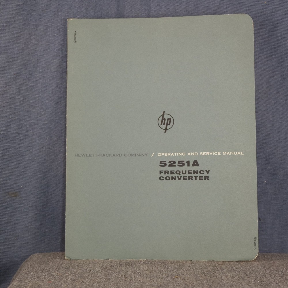 HP Model 5251A Frequency Converter Operation and Service Manual