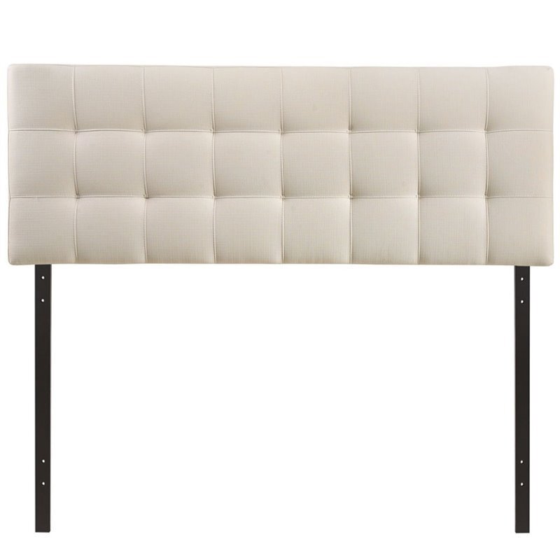 Modway Lily King Tufted Panel Headboard in Ivory