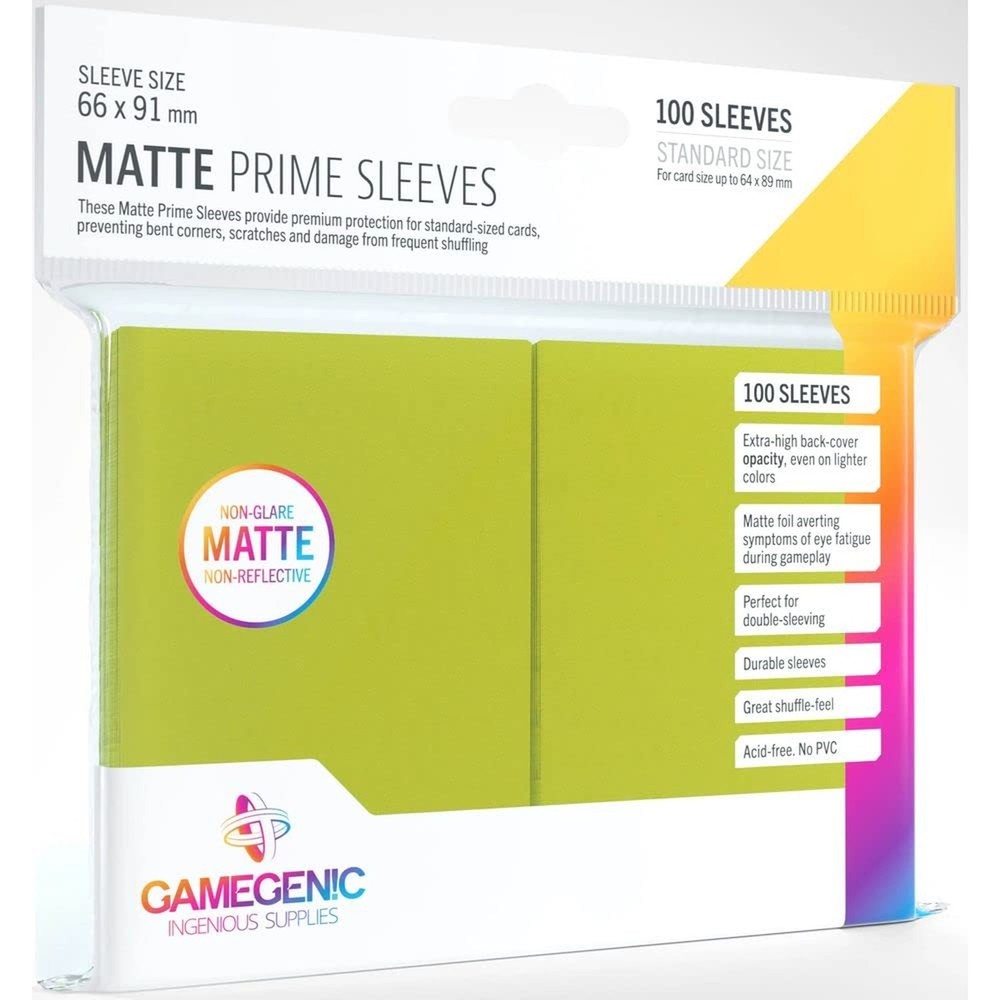 Matte Prime Sleeves: Lime 66 x 99 mm