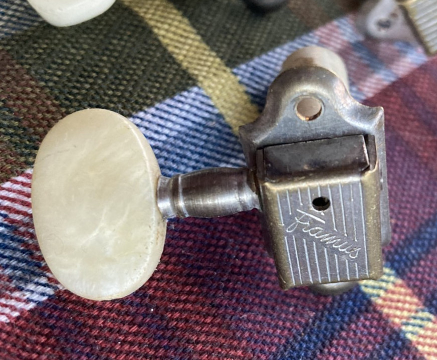 Single Vintage Framus Nylon / Classical Guitar Tuner, Treble Side, Plastic Post