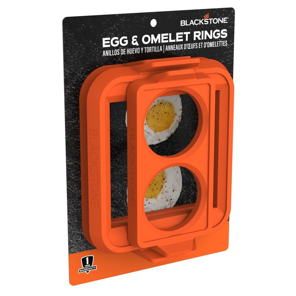 Silicone Circle Egg and Square Omelet Ring Set in Orange Kitchen Tools, 3-Piece