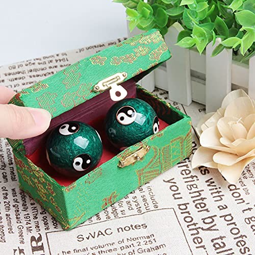 Acxico 2Pcs Chinese Health Exercise Stress Baoding Balls Multicolor