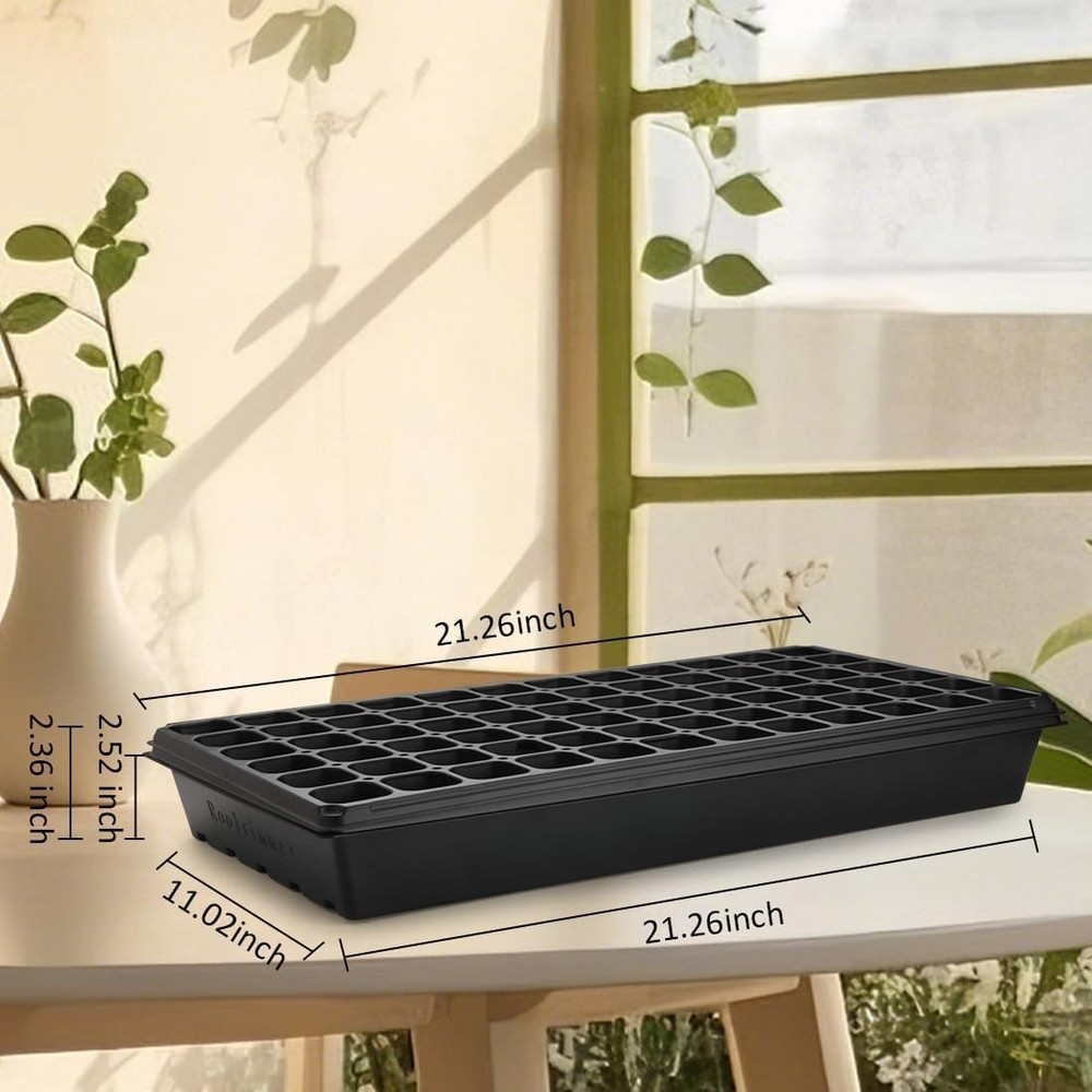 Deep 72 Cell Seedling Trays, Thick Durable 72 Cell Plug Tray Big Cell Seed Tr...