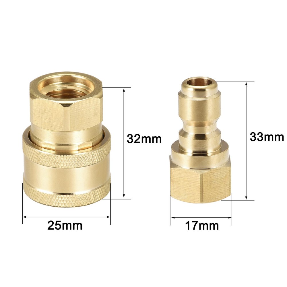 Brass Quick Connectors Set M14x1.5 Female Thread