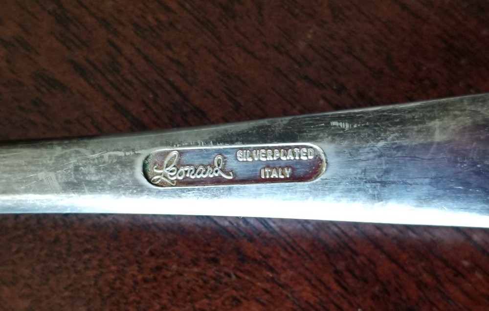 Leonard 13" Silverplate Serving Spoon Italy