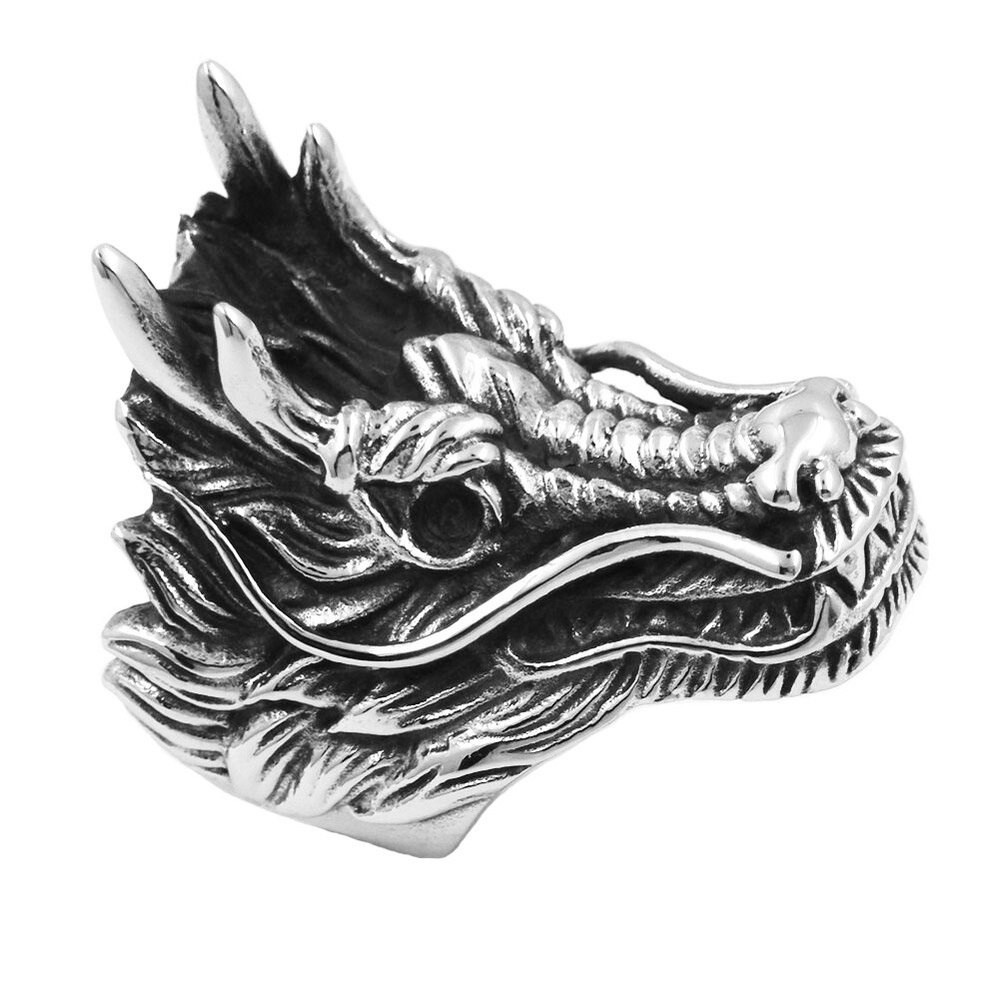 Stainless Steel Dragon Head Ring