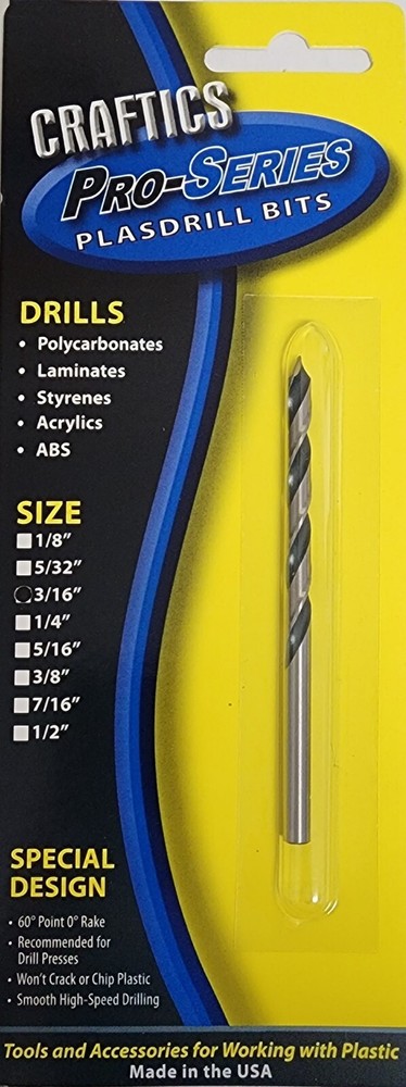 Craftics 3/16" Professional Series Drill Bit for Plastics