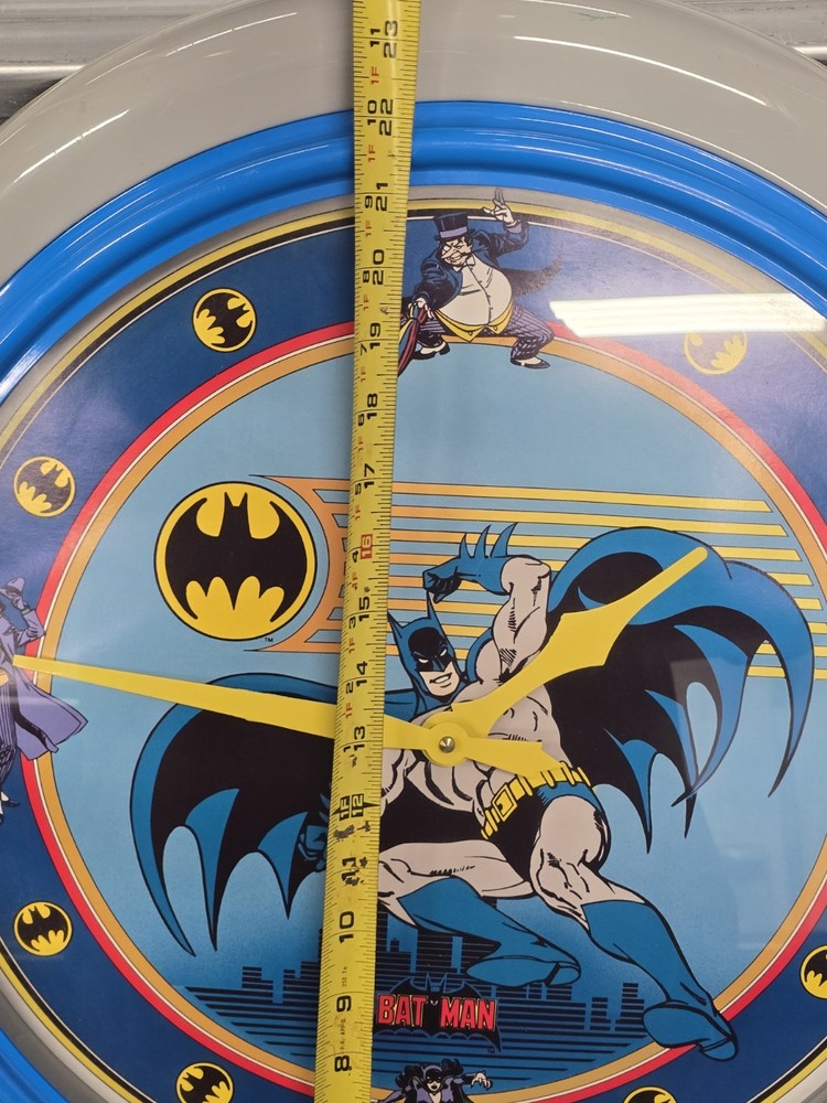 Vintage LARGE Batman 24” Clock - 1989 Electro Optix DC Comics *WORKS!