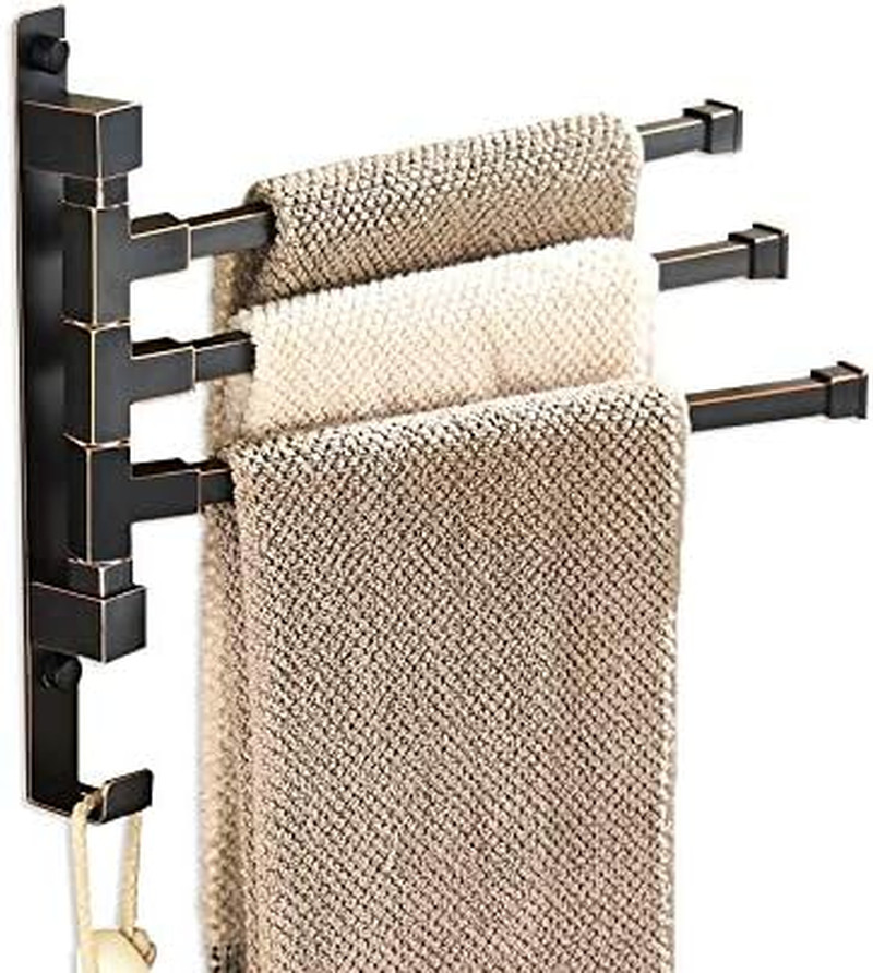 Oil Rubbed Bronze Swing Out Towel Rack for Bathroom Holder Wall Mounted Towel Ba