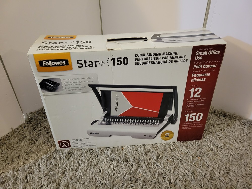 Fellowes Star + 150 Manual Comb Binding Machine CRC50065