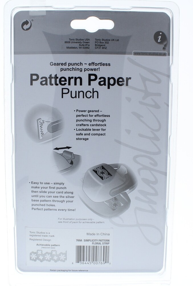 Tonic Studios Simplicity Pattern Paper Punch Floral Trim Strip