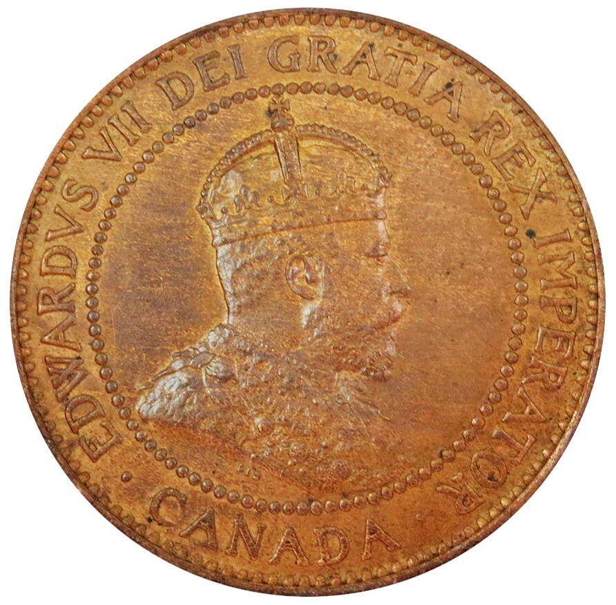 1908 CANADA ONE CENT KING EDWARD VII COIN UNCIRCULATED CONDITION