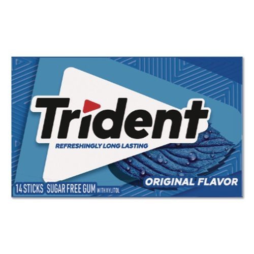 Trident Sugar-Free Gum, Original Mint, 14 Sticks/Pack, 12 Pack/Box, 6 Boxes/CT