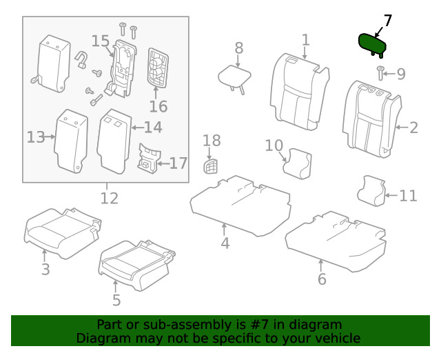 Genuine Nissan Headrest Outer 86430-4BA0A