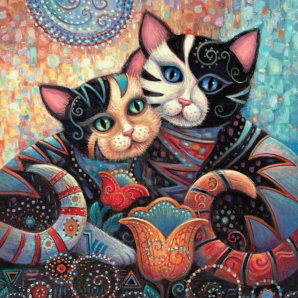 Ceramic Backsplash Tile Mural Cat Kitchen/Bathroom - Kindred Spirits