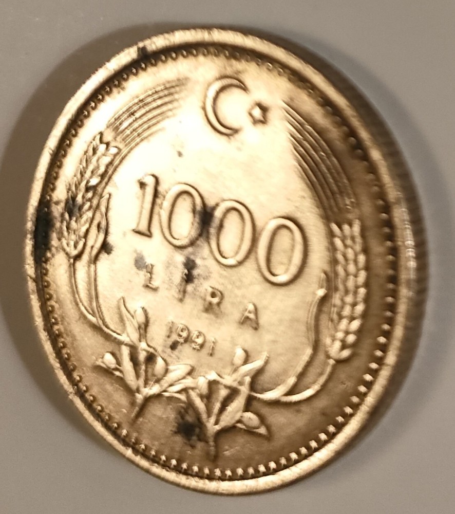 1000 Lira Coin Turkey 1991