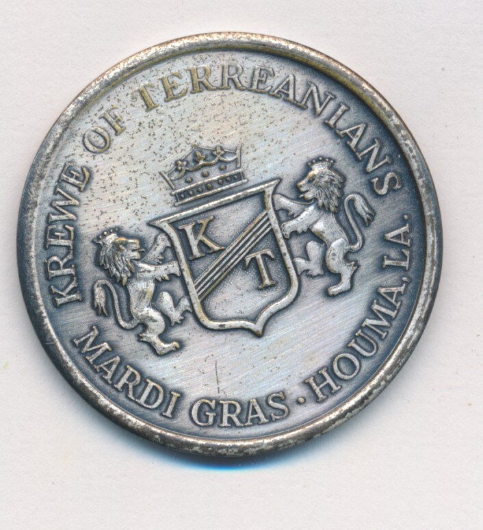 1967 ILLUSION LOGIC MARDI GRAS DOUBLOON OXIDIZED SILVER TOKEN