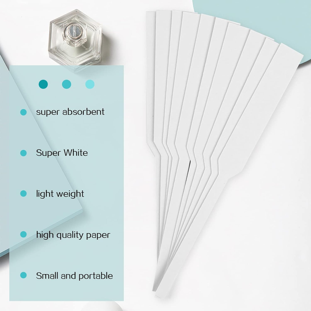 200 Pcs Perfume Test Strips Disposable White Perfume Paper Test Strips for Fragr