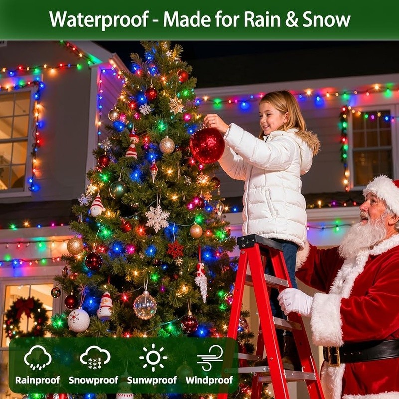 Multicolor LED Christmas Lights 1500 Count 470ft Dimmable Timer Waterproof New