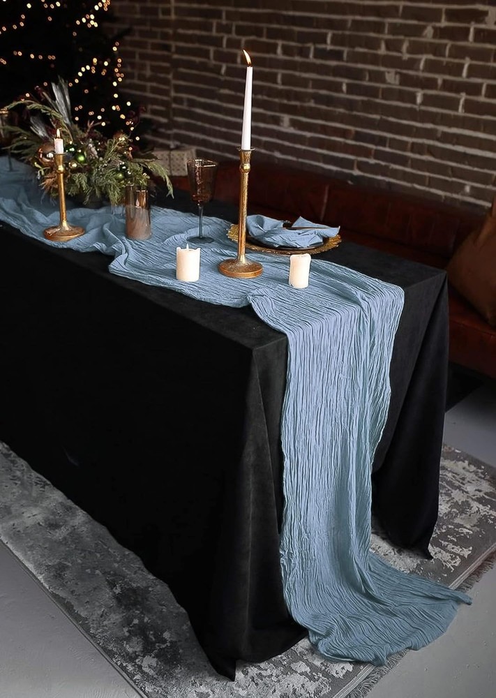 24 Pack Dusty Blue Cheesecloth Table Runner, 10FT 24 Pack,