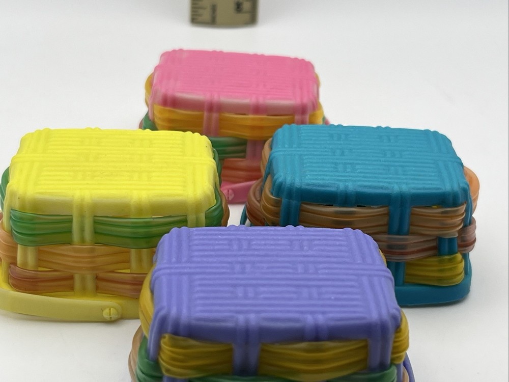 Vntg 1991 Spearhead Ind Plastic Miniature Woven Baskets Lot 4 Easter Candy Nut