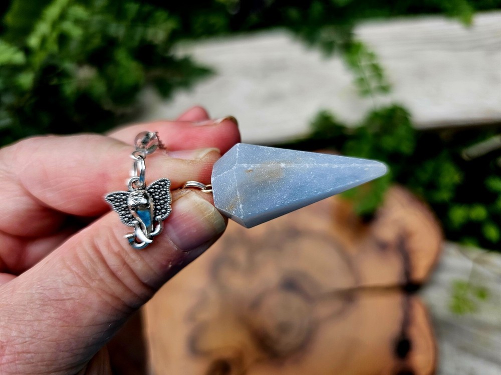 Angelite Pendulum with Elephant charm