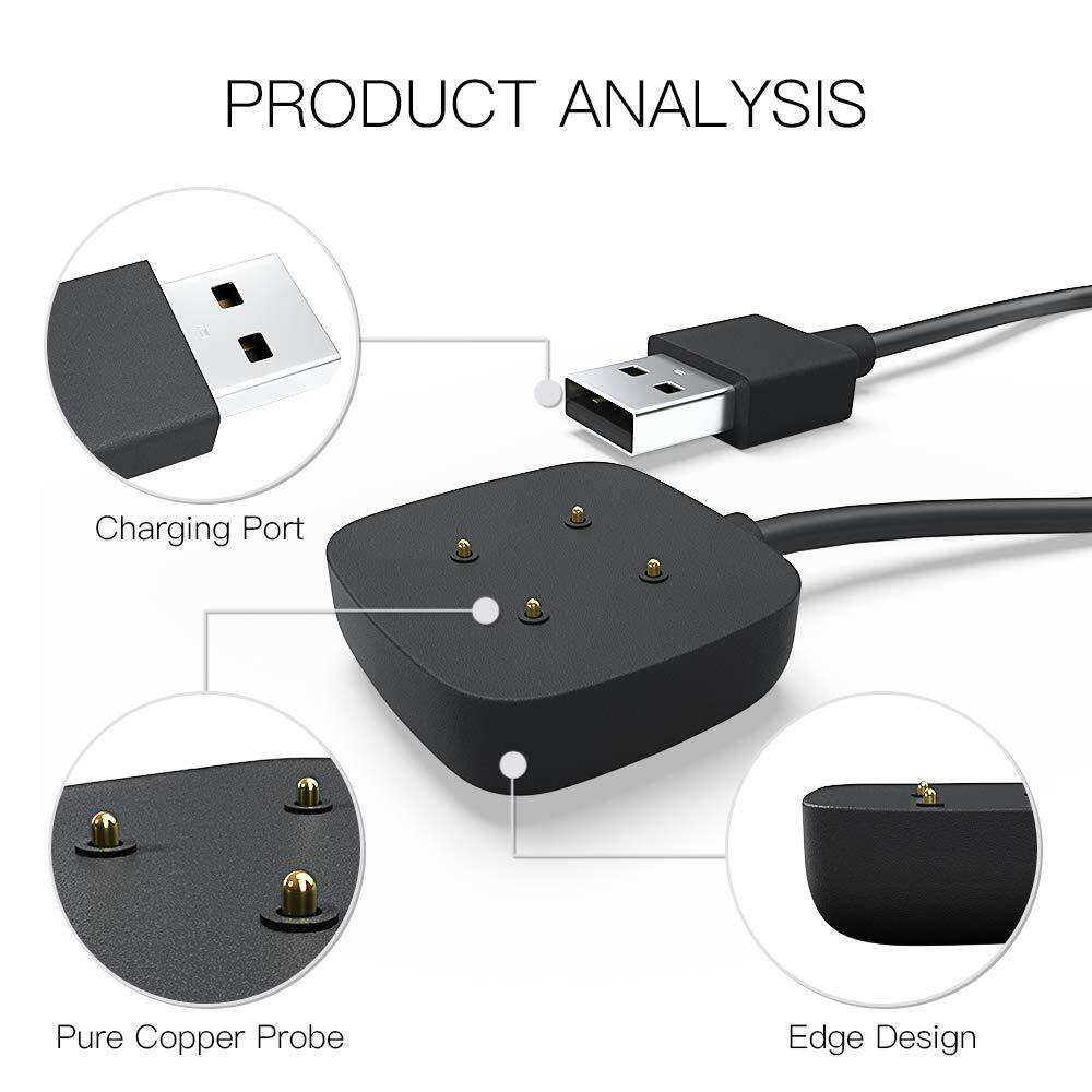 2 x Wireless Charger For Fitbit Sense Versa 3 Watch USB Fast Charging Dock Cable