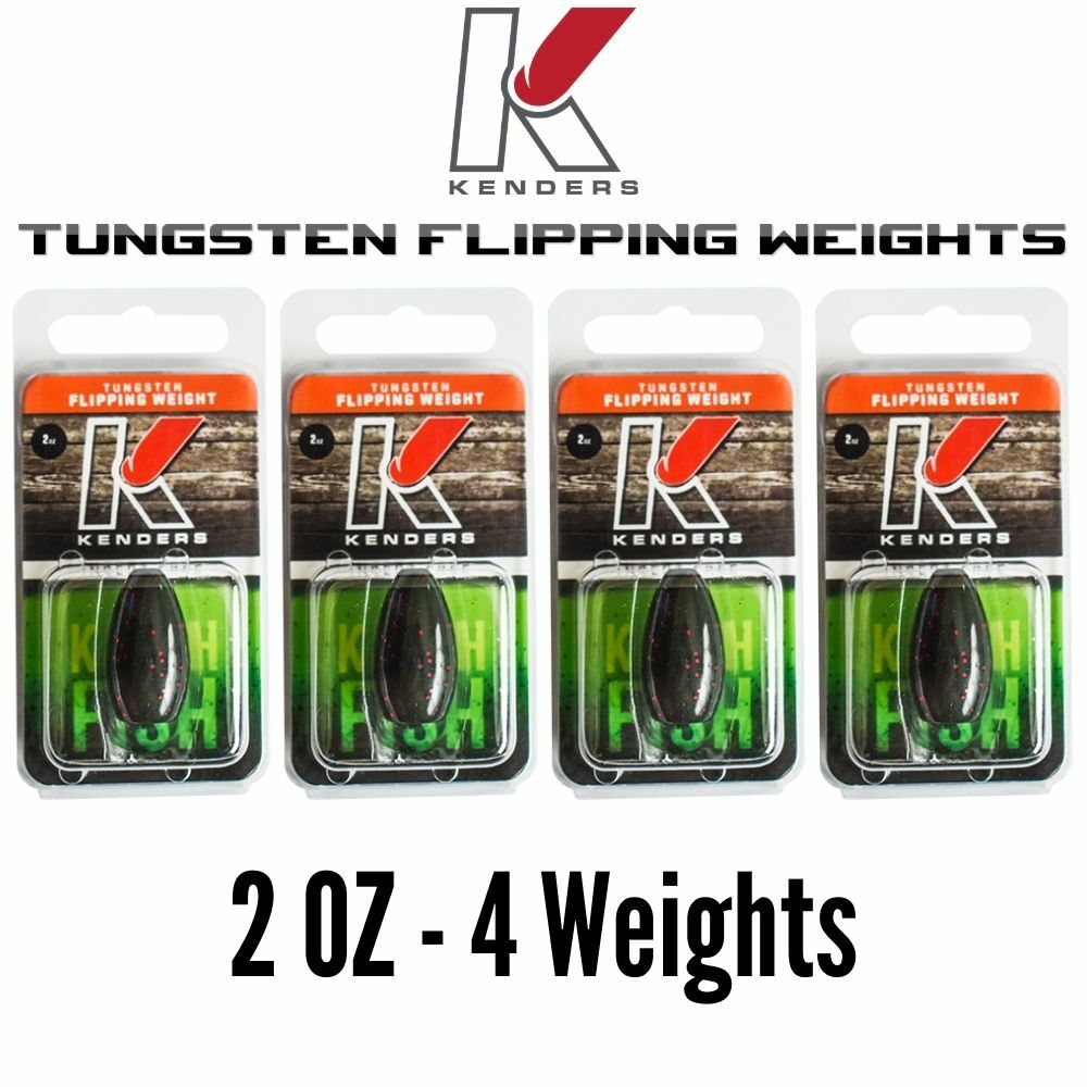 2 OZ  WATERMELON RED FLAKE - 4 Pack (4 Weights) TUNGSTEN Flipping Weights