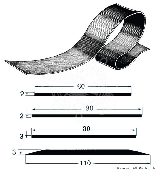Osculati Strip 110x3 mm Black