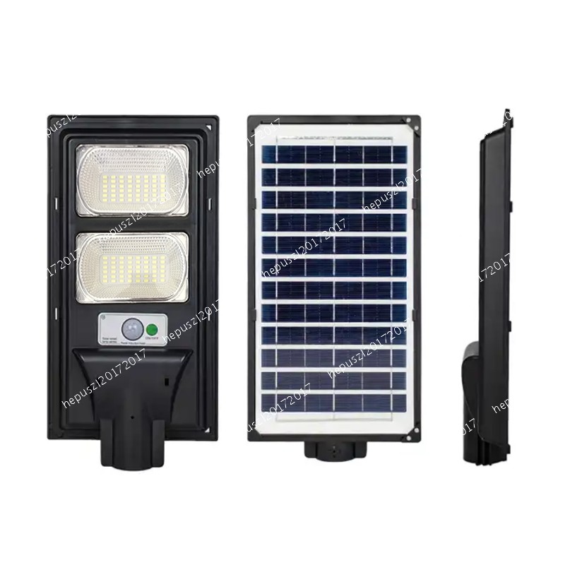 LED Solar Powered Street Lamp Cool White Sensor Auto On/Off Remote Control Pole