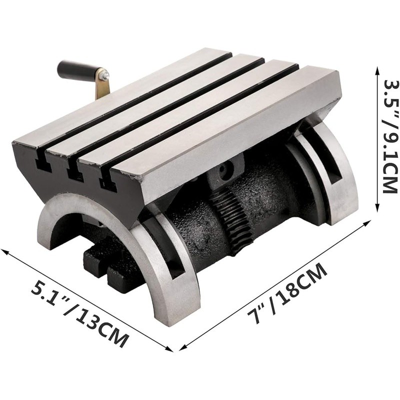 Heavy Duty Cast Iron Adjustable Angle Milling Table W/ T-Slots Precision Work US