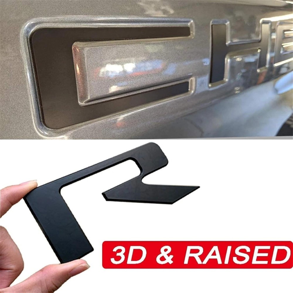 Matte Black 3D Raised Tailgate Letter Inserts for Silverado 2019-2025