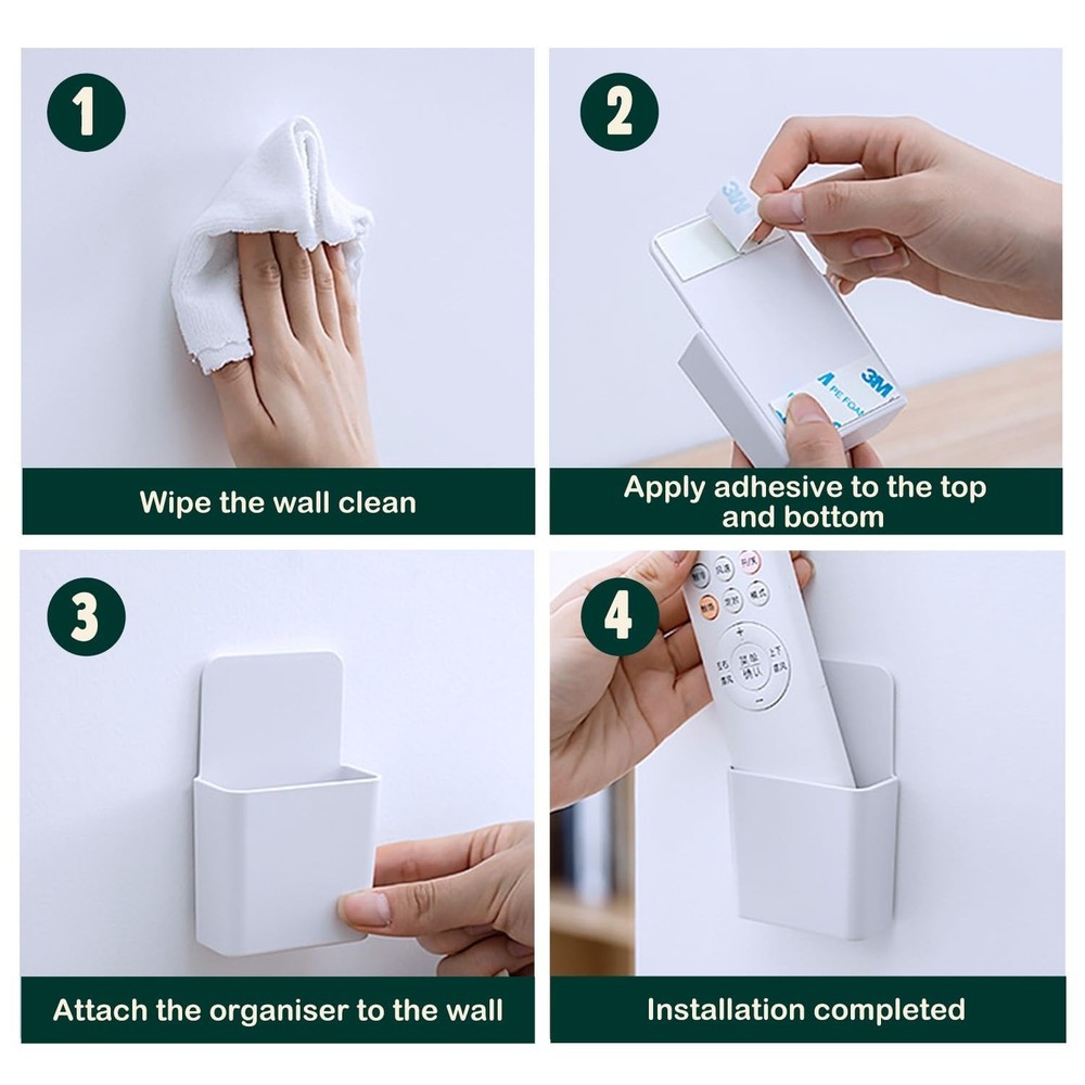 6 Pack Remote Control Holder Wall Mount Self Adhesive Media Controller Organi...