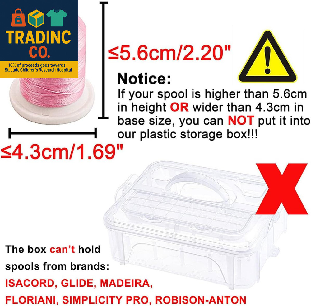 4 Layers Stackable Clear Storage Box/Organizer for Holding 80 Spools Home Embroi
