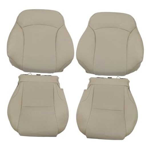 Front Driver & Passenger Bottom & Top Lean Back Replacement Leather Seat Tan
