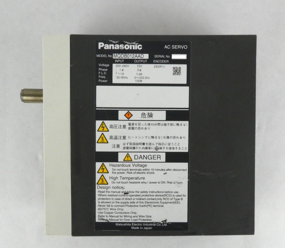 Panasonic MQDB012AAD AC Servo Driver 100w Working Surplus