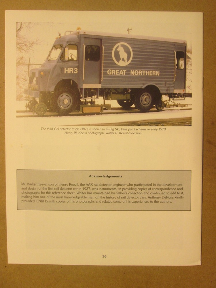Great Northern Goat Reference Sheet 342 Rail Detection Equipment Part 2