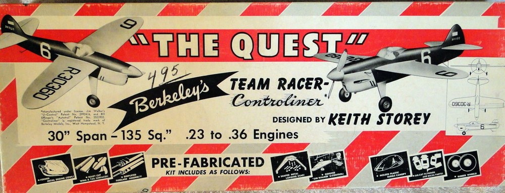 Berkeley TWO QUEST PLANS + CONSTRUCTION ARTICLE of UC TEAM RACER Model Airplane