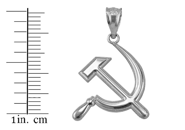 Sterling Silver Hammer and Sickle Pendant Necklace