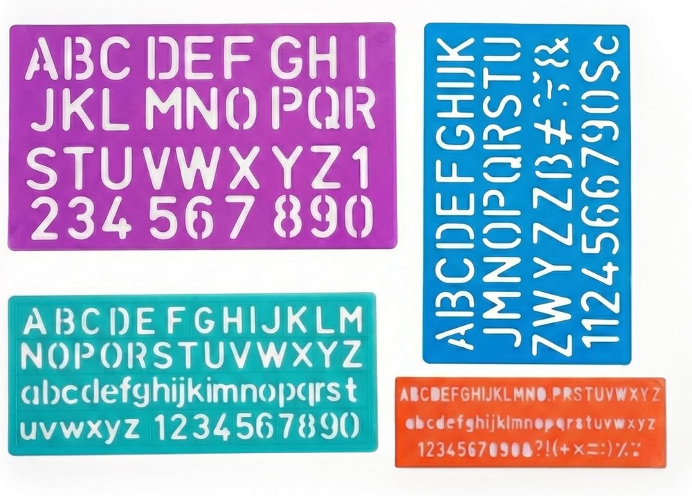 Professional Letter & Number Stencils Set - 4 Sizes for All Creative Projects