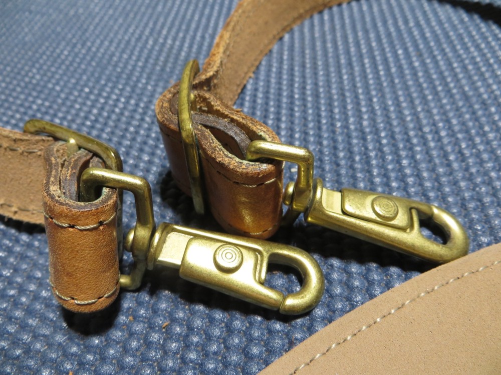 VTG Hartmann Tan Belting Leather Shoulder Strap Replacement w/ Brass
