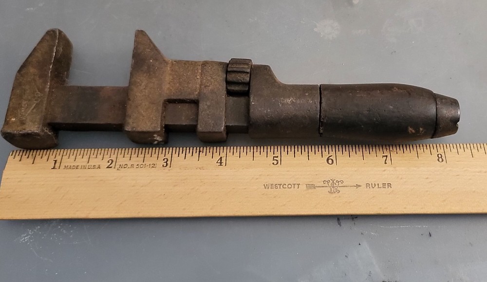 VINTAGE W & B CO. 8" ADJUSTABLE MONKEY WRENCH